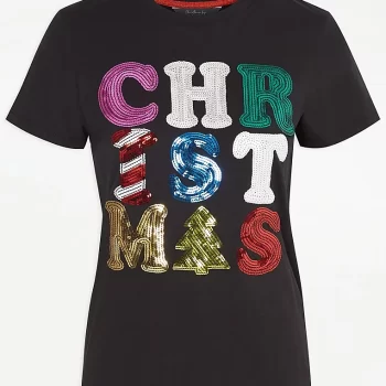 تیشرت زنانه طرح کریسمس وارداتی | فوق‌العاده جذاب