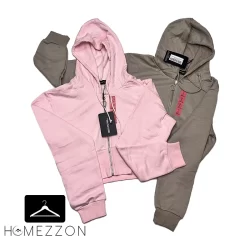 کراپ هودی دخترانه زیپ دار وارداتی | بسیار نرم و لطیف