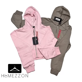 کراپ هودی دخترانه زیپ دار وارداتی | بسیار نرم و لطیف